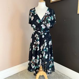 Eliza J Black Floral Dress